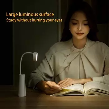 Настенный светильник для чтения, перезаряжаемые магнитные лампы для чтения, гибкий гусиный штатив, настольная лампа для чтения белый