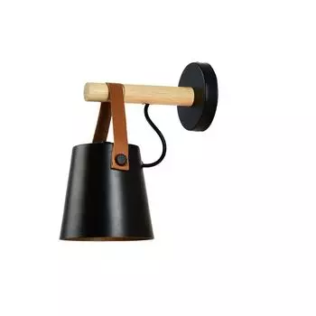 Настенный светильник из дерева, современный, простой, стиль, ночник, украшение для дома, для коридора, прикроватная тумбочка, черный