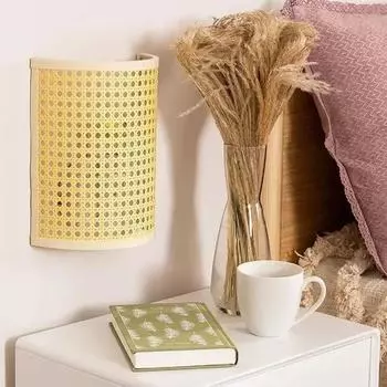 Настенный светильник из ротанга для гостиной, спальни, прикроватного бра, светодиодное освещение для коридора, настенные светильники из ротанга для Юго-Восточной Азии, декор