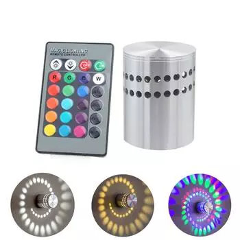 Настенный светильник Красочный RGB Спиральное отверстие Светодиодный светильник Светильник Освещение Освещение Случаи украшения 1