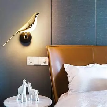 Настенный светильник Magpie с изображением птицы на заднем плане телевизора, настенный светильник в виде птицы класса люкс, ночник для спальни в отеле, простая креативная настенная лампа с изображением птицы, теплый свет Warm Light