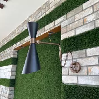 Настенный светильник Mid-Century Black & Brass - Современный промышленный настенный светильник, светильник для домашнего декора