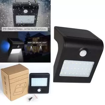 Настенный светильник на солнечной энергии с датчиком движения PIR, уличный светильник, водонепроницаемый JM311