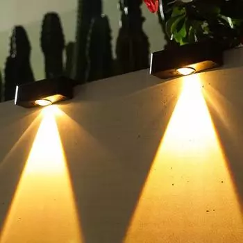Настенный светильник на солнечной батарее, ультра-яркий, устойчивый к атмосферным воздействиям, IP65, водонепроницаемый уличный садовый светильник для домашнего двора 1pc Warm light