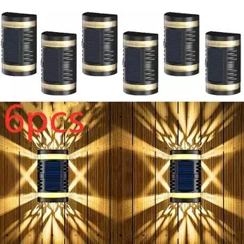 Настенный светильник на солнечных батареях, уличный водонепроницаемый светильник на солнечной энергии, освещающий вверх и вниз, украшение для дома, сада и двора, уличные солнечные лучи