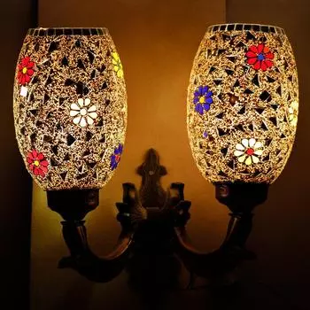 Настенный светильник, разноцветный, шарообразный(Кондиционер, Стекло)