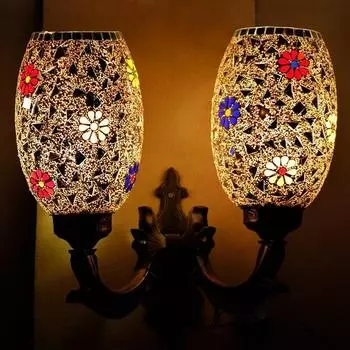 Настенный светильник, разноцветный, шарообразный(Кондиционер, Стекло)