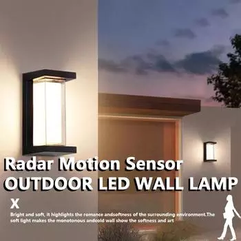 Настенный светильник с датчиком движения AC85-265V 16W/30W настенный декоративный светодиодный интерьерный винтажный наружный настенный светильник для дома крыльцо уличные светильники 16W