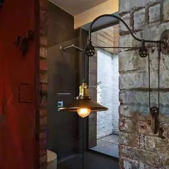 Настенный Светильник В Индустриальном Ретро Стиле, Американский Стиль, Персонализированный Проход, Искусство Из Железа, Прикроватные Украшения, Лестница, Бар, Креативный Настенный Светильник One Size чёрный