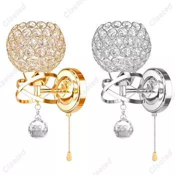 Настенный светильник в европейском стиле, простой и креативный, прикроватный светильник из хрусталя, настенный светильник E27, дропшиппинг