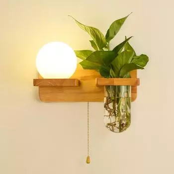 Настенный светильник в виде бревенчатого растения, скандинавский выключатель, украшение для гостиной, прихожей, современная деревянная спальня, прикроватный светильник, ночник warm light