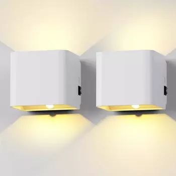 Настенный светодиодный светильник HUCOZY с датчиком движения, внутренний кронштейн, скандинавский стиль, 3 Вт, 3000 К, цвет лампочки, не требуется конструкция, беспроводная зарядка