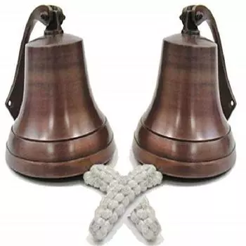Настенный темный медный колокол с веревкой, морское украшение, деревенский домашний декор, подарки