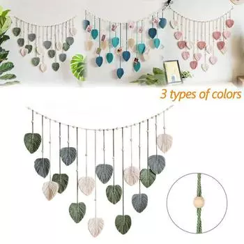 Настенный тканый гобелен в стиле бохо, настенный лист, настенный художественный декор, домашний декор розовый