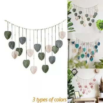 Настенный тканый гобелен в стиле бохо, настенный лист, настенный художественный декор, домашний декор розовый