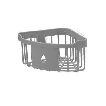 Настенный треугольный угловой стеллаж для хранения, корзина, органайзер для кухни и ванной комнаты темно-серого