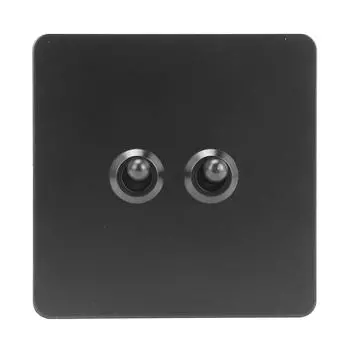 Настенный тумблер с панелью из нержавеющей стали черного цвета с двойным управлением, электрический настенный тумблер