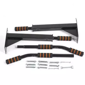 Настенный турник для подтягиваний Chin Up Body Building Exercise Fitness Gym Home с 6 пенопластовыми ручками чёрный