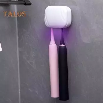 Настенный УФ-дезинфицирующий аппарат для зубных щеток с 2 слотами USB-зарядка без сверления чехол для держателя зубной щетки в ванной комнате портативный очиститель зубных щеток белый