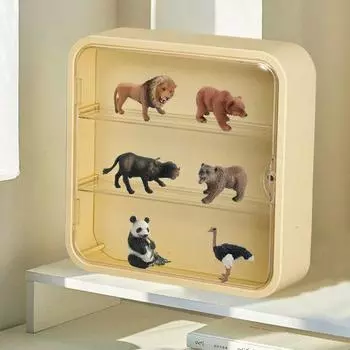 Настенный витринный шкаф для фигурок, большая вместительная пыленепроницаемая коробка для хранения кукол, магнитная застежка, демонстрационная коллекция, прозрачный витринный шкаф кофейный