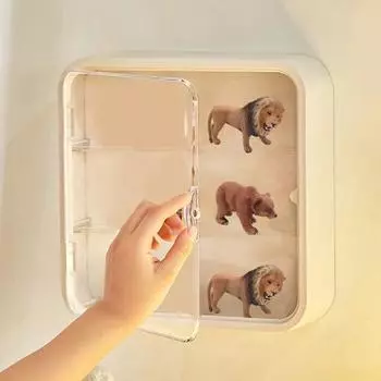 Настенный витринный шкаф для фигурок, большая вместительная пыленепроницаемая коробка для хранения кукол, магнитная застежка, демонстрационная коллекция, прозрачный витринный шкаф