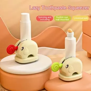 Настенный выдавливатель зубной пасты Компактный дизайн Милый выдавливатель зубной пасты в форме животного красный