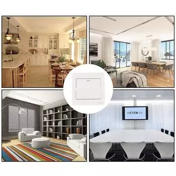 Настенный выключатель 1/2/3/4 Gang 1Way Button Настенный выключатель света Кнопка включения / выключения 1-Gang