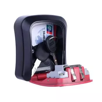 Настенный замок для ключей с 4-значным паролем, защитный замок без ключа для домашнего офиса, сейф для ключей, органайзер для секретного хранения чёрный