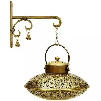 Настенный железный латунный подвесной традиционный держатель для горелки идеально подходит для украшения Дивали, храма Пуджи, подарка в комнату для йоги