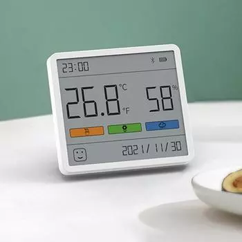 Настенный ЖК-термометр с часами для детской комнаты, бытовой высокоточный электронный измеритель температуры и опухолей в помещении оранжевый