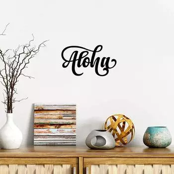 Настенный знак Aloha Metal Home Sign Wall Art – декоративный акцент, стильный настенный декор, железное искусство для украшения дома и настенного декора армия зеленый