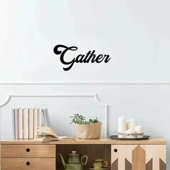 Настенный знак «Gather Metal Word» – духовное настенное искусство и домашний декор, декоративный железный акцент, подвесное настенное украшение для теплых помещений чёрный