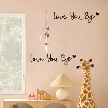 Настенный знак «Люблю тебя, пока» для украшения дома, гостиной, спальни, прихожей, 3D-буквы «Любовь, сердце», настенное искусство над дверью, украшение, орнамент чёрный