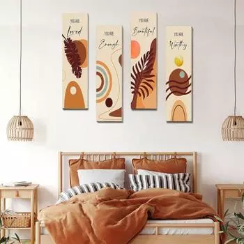 Настенный знак в стиле бохо, абстрактный деревенский минималистский подвесной декор для гостиной, фермерского дома, ванной комнаты, стены B