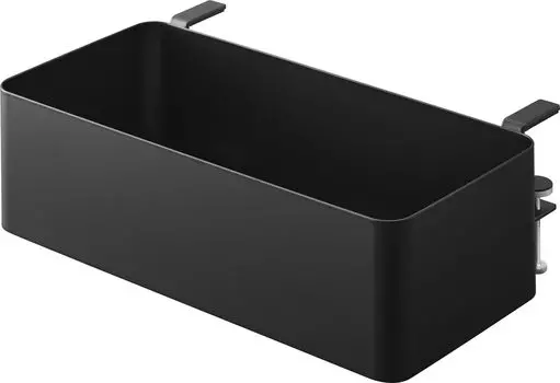 Настольная боковая корзина Yamazaki Jitsugyo, черная, Ш30 x Г18 x В9,5~11см (Включая регулировочные винты) Корзина для хранения вещей для модернизированного стола Tower Desk 1573