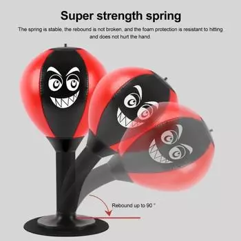 Настольная боксерская груша с присоской Heavy Duty Stress Relief Boxing Speed чёрный