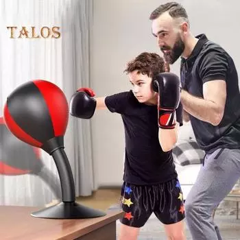 Настольная боксерская груша с присоской, прочная, для снятия стресса, боксерский мяч для детей и взрослых, тренировка скорости реакции, боксерская груша, игрушка для домашнего офиса Adult чёрный