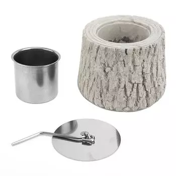 Настольная чаша для костра из керамики и металла, безопасная бездымная переносная настольная чаша для костра для барбекю на открытом воздухе