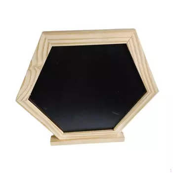 Настольная доска для заметок, черная доска для мела, шестиугольный знак с подставкой