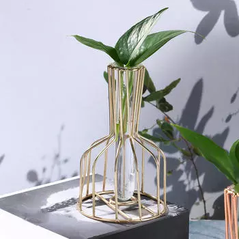 Настольная гидропонная ваза-кашпо террариумы бутон комнатные растения современное украшение стола цветочный горшок Light Golden
