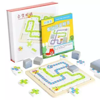 Настольная головоломка, шахматная игрушка, семейная настольная игра, змея, деревянные игрушки, животные, деревянная головоломка для мальчиков и девочек