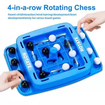 Настольная игра «4 вращения» — креативная стратегическая семейная игрушка для детей старше 3 лет, идеально подходит для вечеринок на Хэллоуин и Рождество. синий