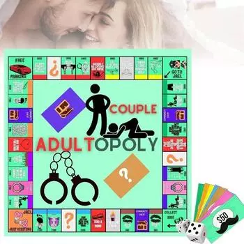 Настольная игра Adultopoly, Настольная игра для пар, Настольная игра для взрослых для пар Opoly, Идеи для свиданий, Интимные карты для пар OneSize