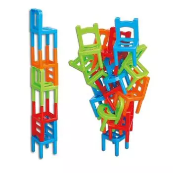 Настольная игра Балансировочные стулья Образовательный стул Складывающаяся башня Складывающиеся стулья Игра Вечеринка 18pcs