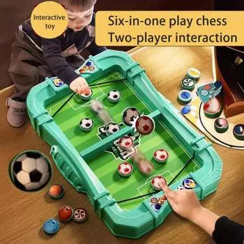 Настольная игра Ball Launcher со сменной сценой для 2 игроков, соревновательная образовательная игра в футбол, баскетбол, боулинг, хоккей, игрушка для малышей, мальчиков и девочек 1 Set