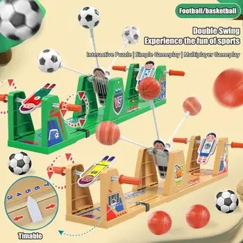 Настольная игра «Баскетбол-футбол» с табло для счета, битва для двух игроков, интерактивная обучающая настольная игра для игры в мяч A