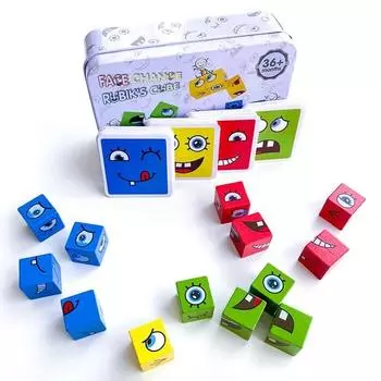 Настольная игра K&B Face Expression Matching Change Block, стальной корпус (64 карты)