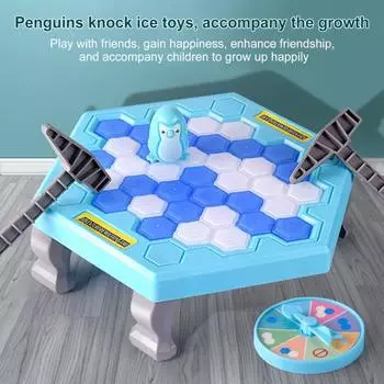 Настольная игра «Пингвин, ломающий лед» с молотком для детей, взрослых, семьи, 2 игрока. Спасите пингвина на льду. Настольная игра. Развивающая игрушка. Подарок для малышей. Мальчики и девочки. S