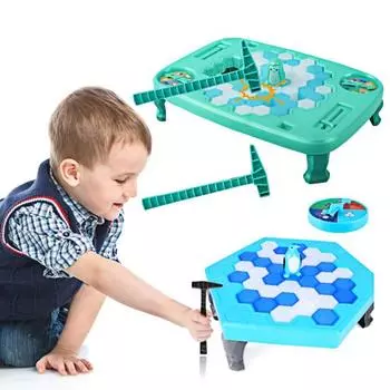 Настольная игра «Пингвин, ломающий лед» с молотком для детей, взрослых, семьи, 2 игрока. Спасите пингвина на льду. Настольная игра. Развивающая игрушка. Подарок для малышей. Мальчики и девочки. S