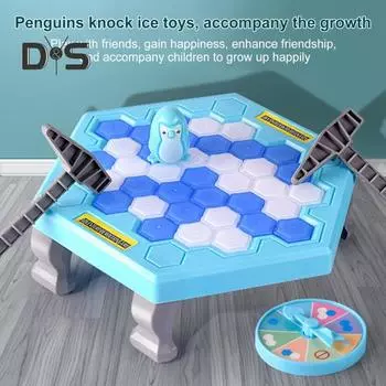 Настольная игра «Пингвин, ломающий лед» с молотком для детей, взрослых, семьи, 2 игрока. Спасите пингвина на льду. Настольная игра. Развивающая игрушка. Подарок для малышей. Мальчики и девочки. S